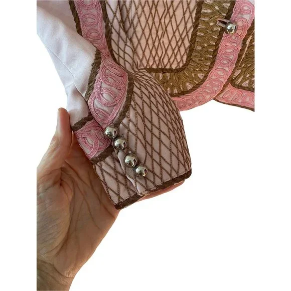 Vintage Tracy Reese Silk Embroidered Dress Suit Set 6/8 - Picture 4 of 10